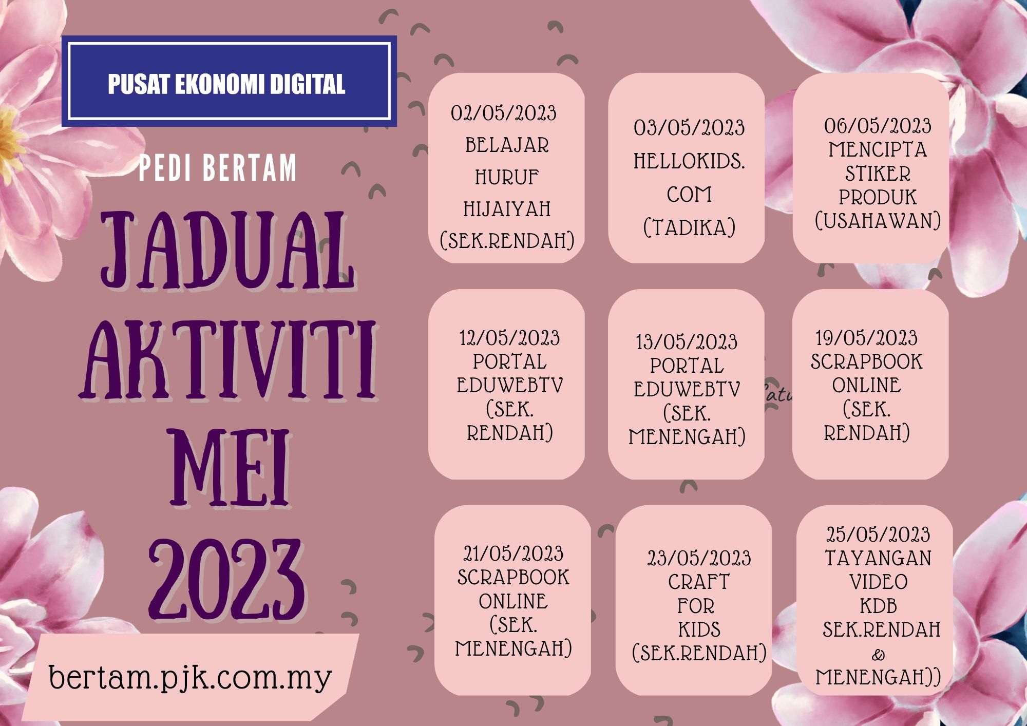 JADUAL AKTIVITI PEDI BERTAM 2023